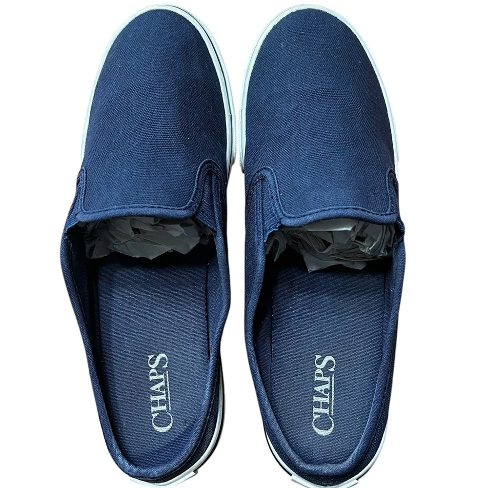 Chaps - Navy Slip-On Canvas Sneakers - Size 8b